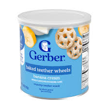 Прорезыватели Gerber Teether Wheels хрустящие с банановым кремом, 12+ мес