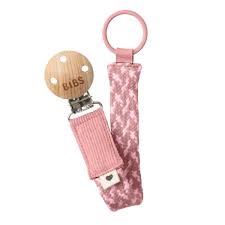 Держатель для пустышки BIBS Pacifier Clip Braided Dusty Pink плетёный
