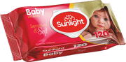 Влажные салфетки Sunlight, розовые, 120 шт., для детей
