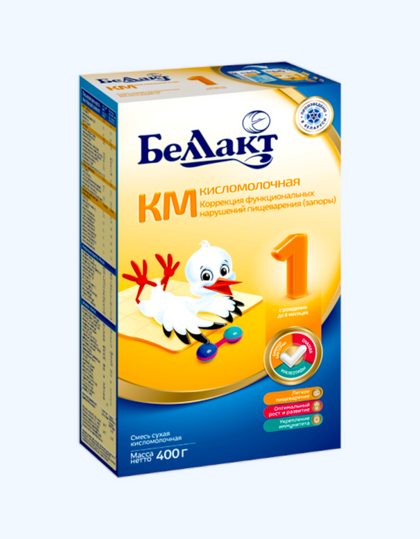 Беллакт КМ 1 смесь кисломолочная сухая, 400 г, 0–6 мес