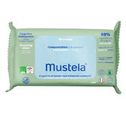 Mustela kompostlanadigan tozalovchi salfetkalar, 99% tabiiy ingredientlar, 60 dona