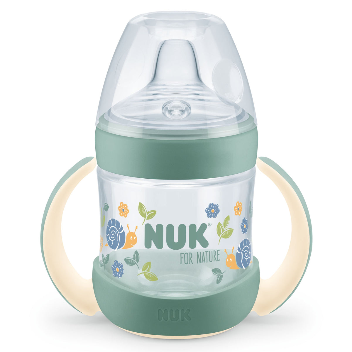 Бутылочка NUK For Nature Temp силиконовая 150 мл, Зелёный