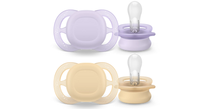 Пустышки Philips Avent Ultra Start 0-2 месяца, 1 шт., фиолетово-оранжевые (SCF075/11)
