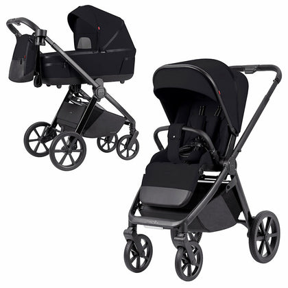 Коляска Kikkaboo Carrello Omega 2в1 Cosmo Black с люлькой и прогулочным блоком