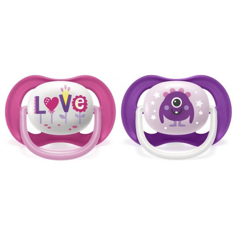 Пустышка Philips Avent Ultra Air силиконовая 6-18 месяцев 2 шт I Love