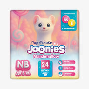 Подгузники JOONIES Marshmallow NB (0-5 кг), 24 шт
