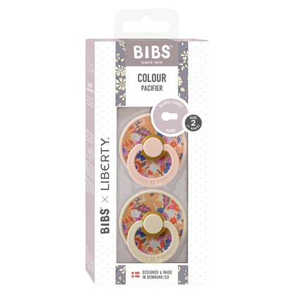 Пустышка BIBS x Liberty June Blossom латексная, размер 2, 2 шт., Blush Mix