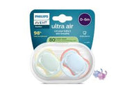 Пустышки Philips Avent Ultra Air 0-6 мес, розовые, 2 шт