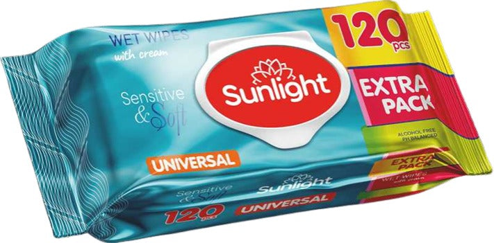 Влажные салфетки Sunlight Universal 120 шт., для детей и взрослых