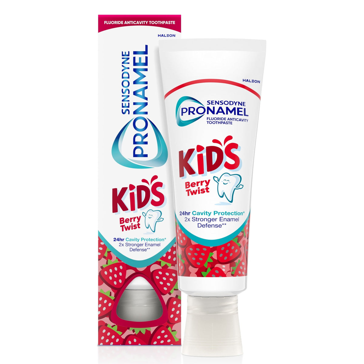 Sensodyne Pronamel Kids зубная паста с фтором Berry Twist 113 г, коробка и тюбик