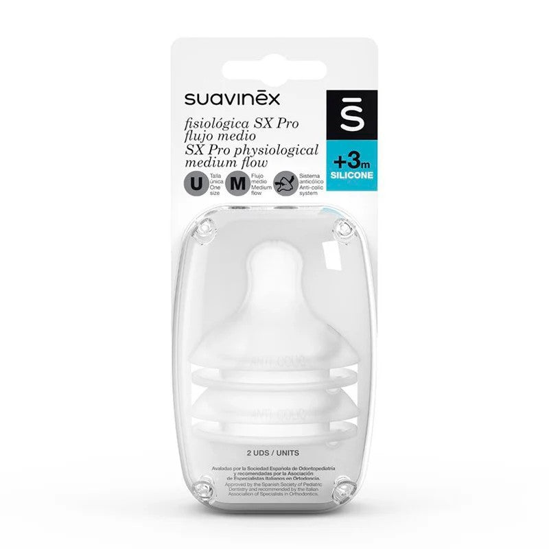 Suavinex SX Pro fiziologik soska, 2 dona, XS–XL oqim