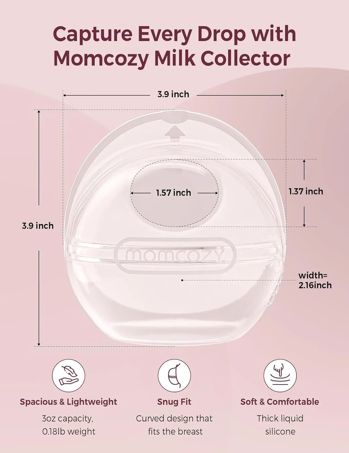 Сборник грудного молока Momcozy, многоразовые силиконовые контейнеры для грудного молока(90 мл, 1 шт.) — 2