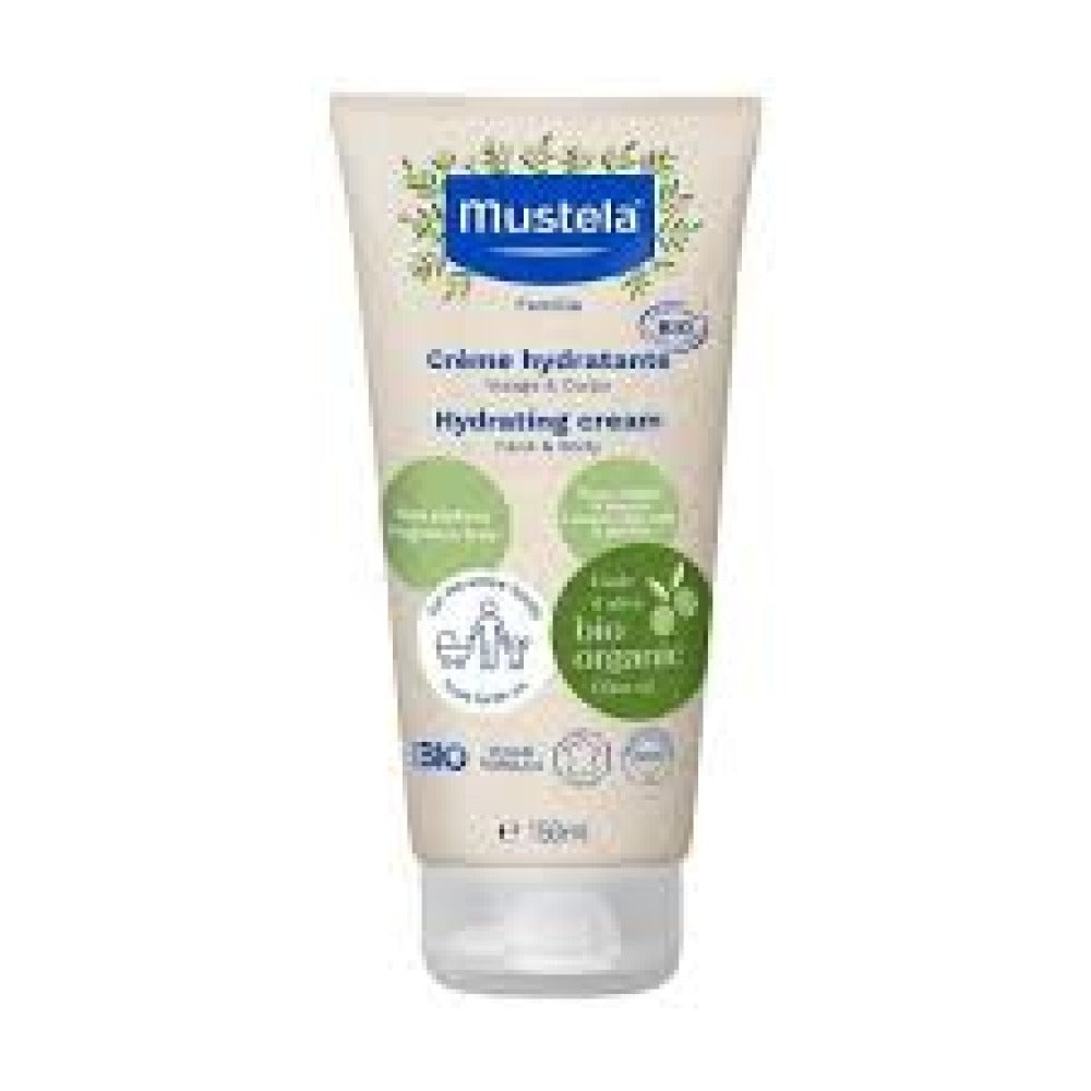 Mustela nemlendirici krem ​​yuz va tana uchun 150ml, tabiiy ingredientlardan iborat