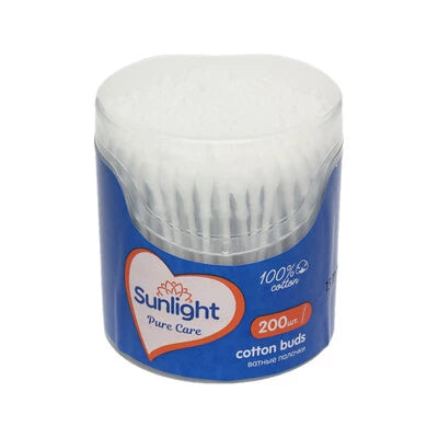 Ватные палочки Sunlight 200 шт., мягкая очистка и косметический уход
