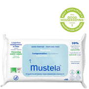 Влажные салфетки Mustela 99% натуральных ингредиентов, 60 шт