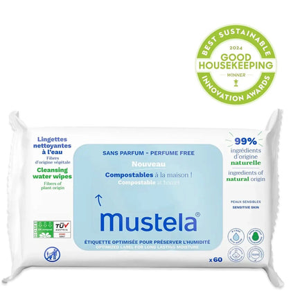 Влажные салфетки Mustela 99% натуральных ингредиентов, 60 шт