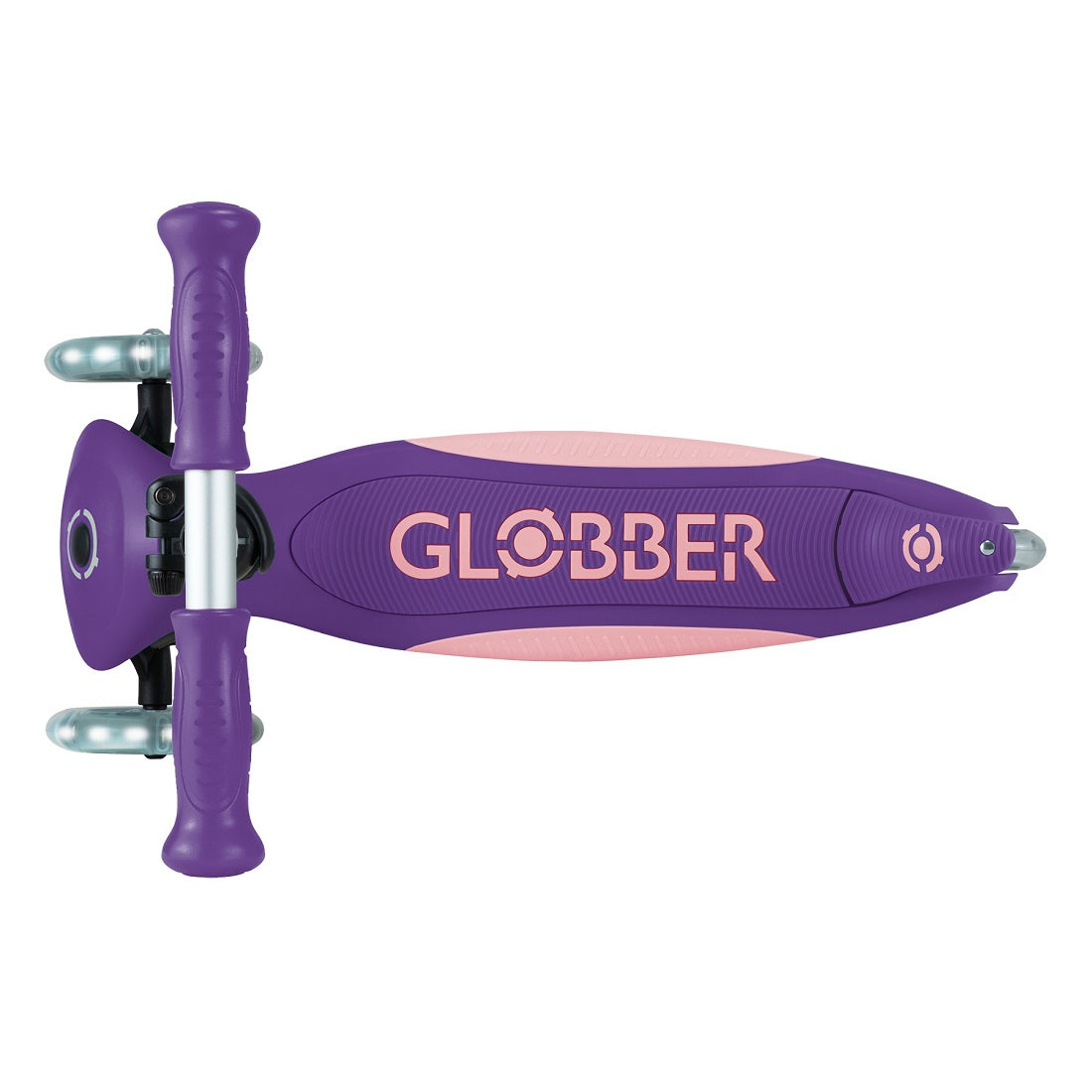 Самокат Globber Primo Foldable Plus Lights Purple трёхколёсный складной